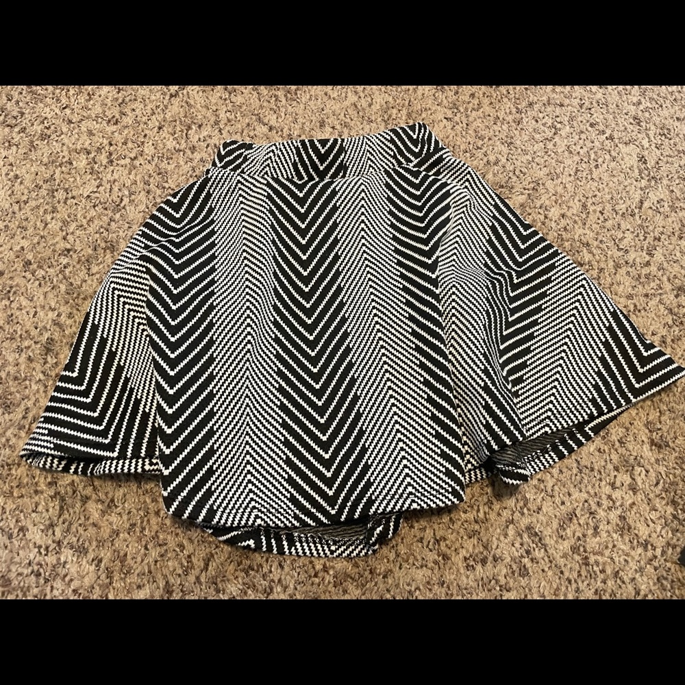Black and White Flare Skirt